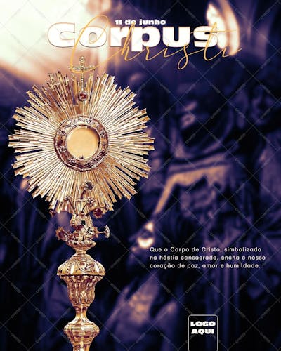 Corpus Christi , arte editável, imagens inclusas, PSD