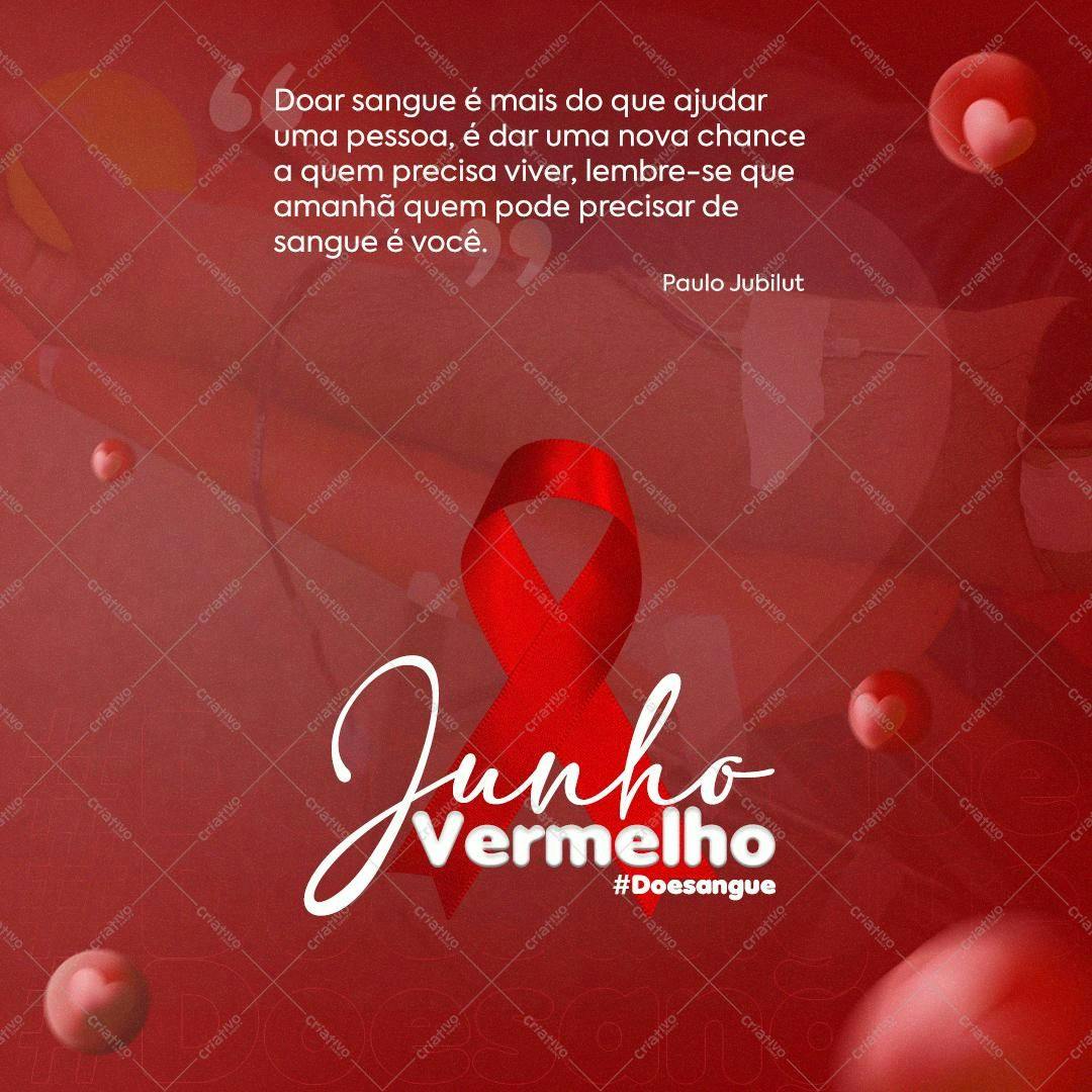 Post para Redes Sociais Junho Vermelho PSD Editável