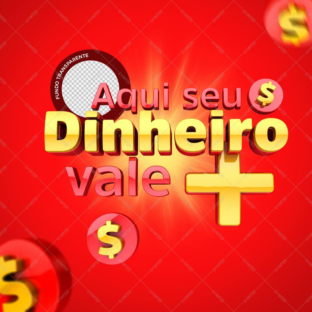 Selo 3D promocional vermelho e dourado