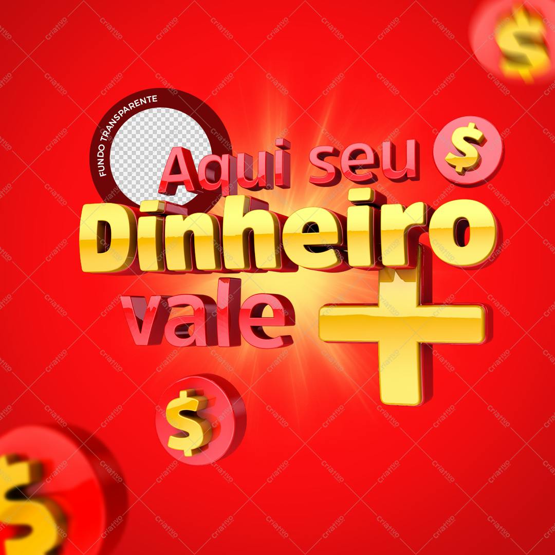 Selo 3D promocional vermelho e dourado