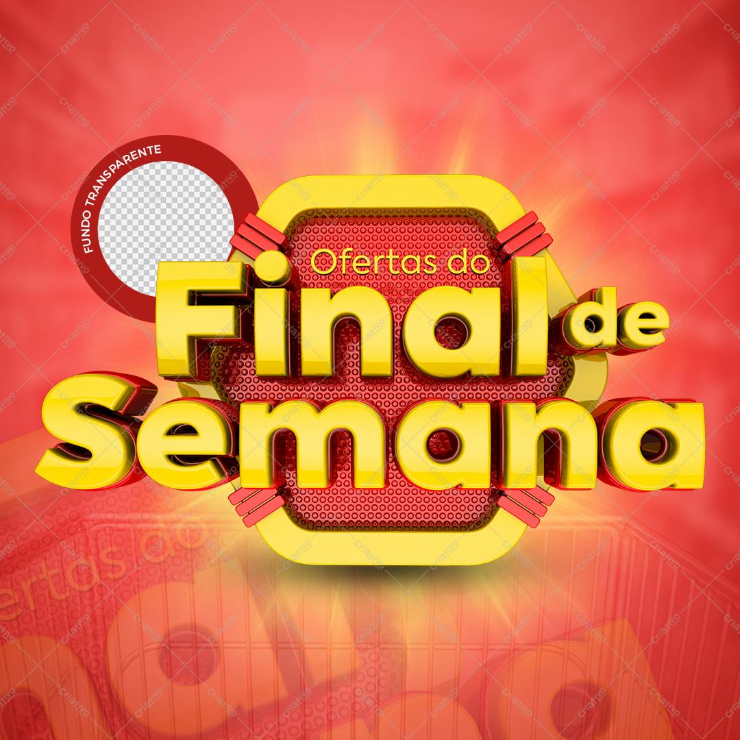 Selo 3D promocional dourado e vermelho