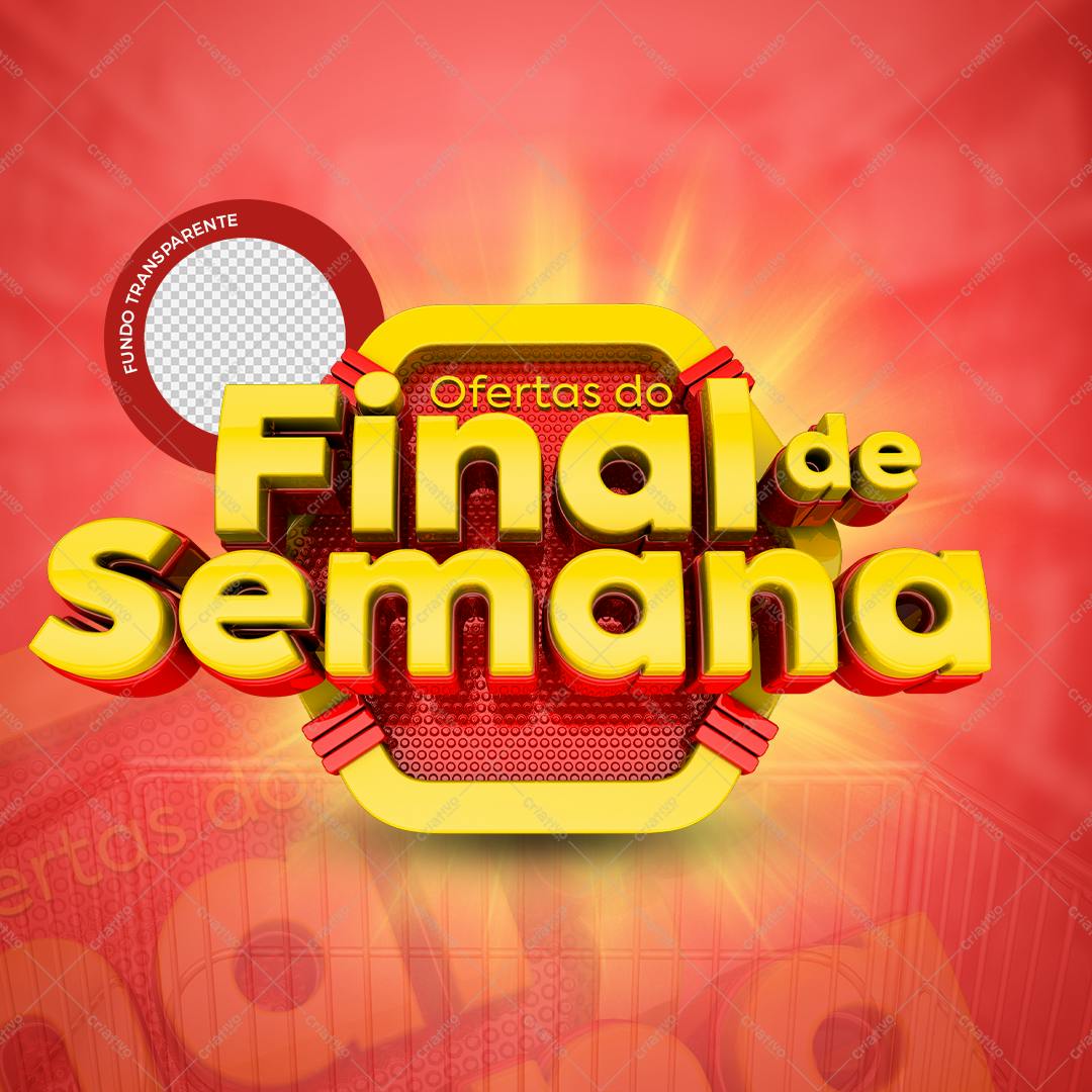 Selo 3D promocional dourado e vermelho