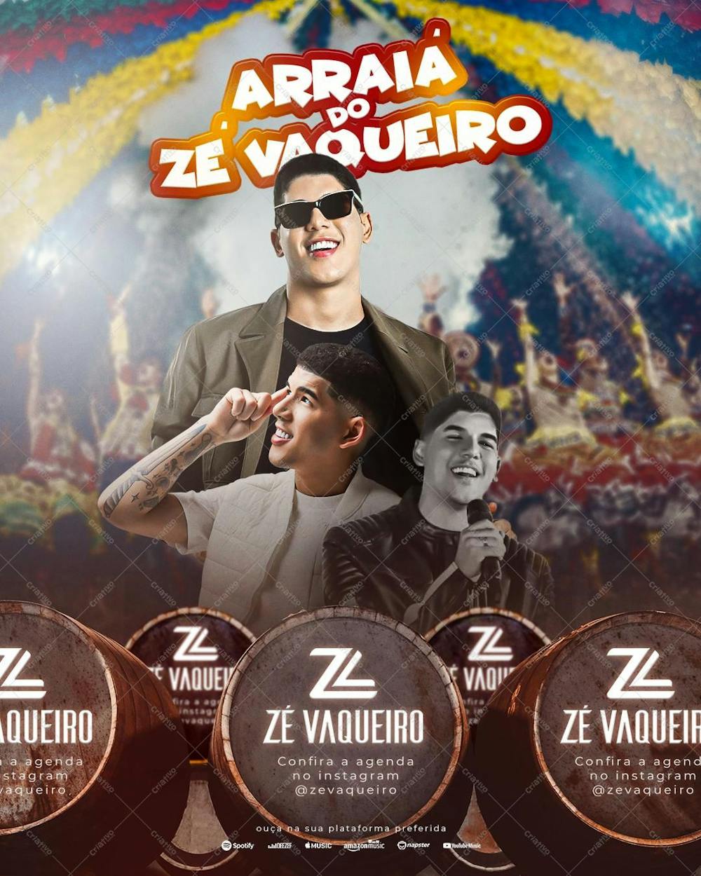 Arraiá Do Zé Vagueiro , arte editável, PSD, agenda de show
