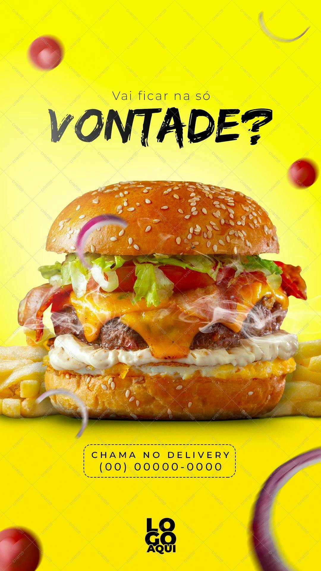 Banner para Delivery de Hambúrguer PSD Editável