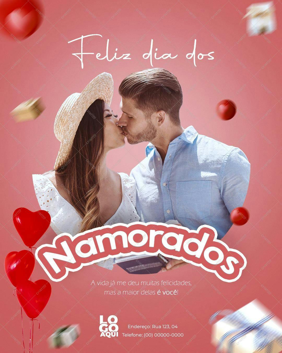 Post para Redes Sociais Dia dos Namorados PSD Editável