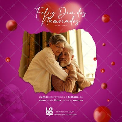 Dia Dos Namorados , arte editável, imagens inclusas, PSD