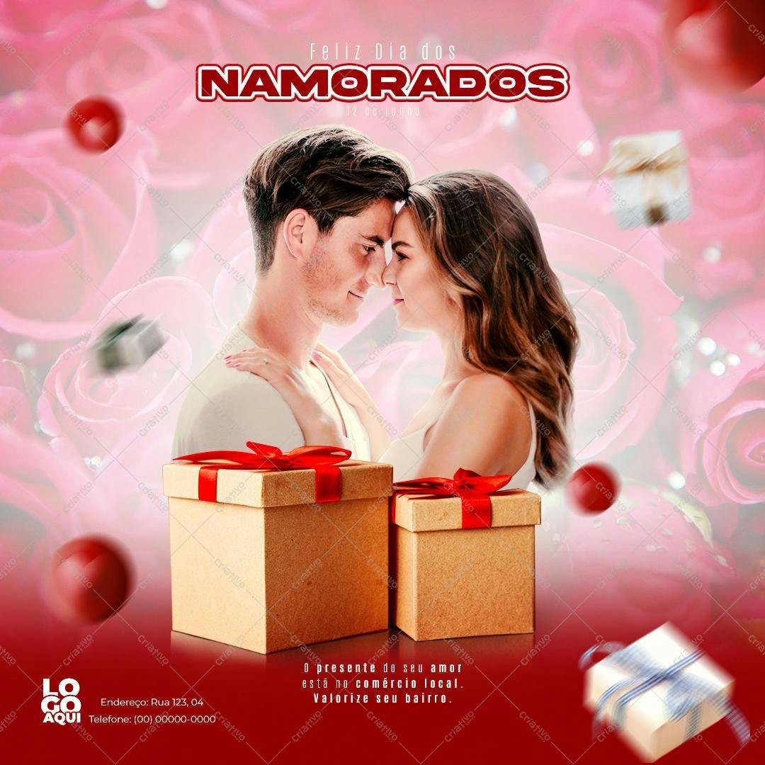 Post para Redes Sociais Dia dos Namorados PSD Editável