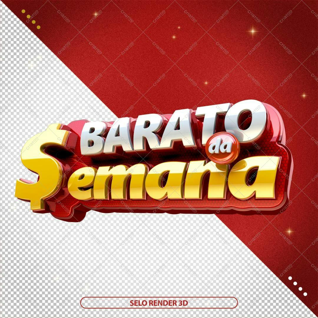 Selo 3D promocional vermelho e dourado