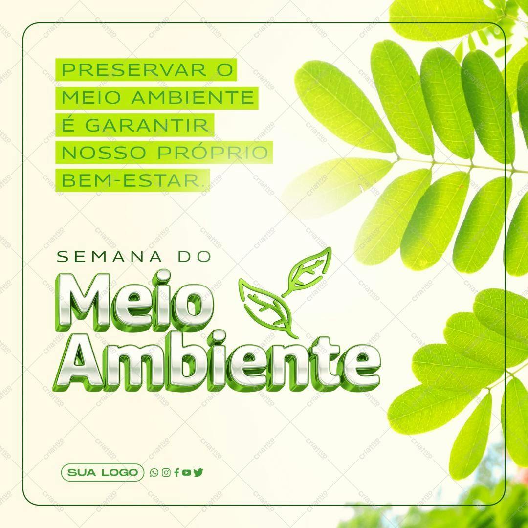 Post para Redes Sociais Semana do Meio Ambiente PSD Editável