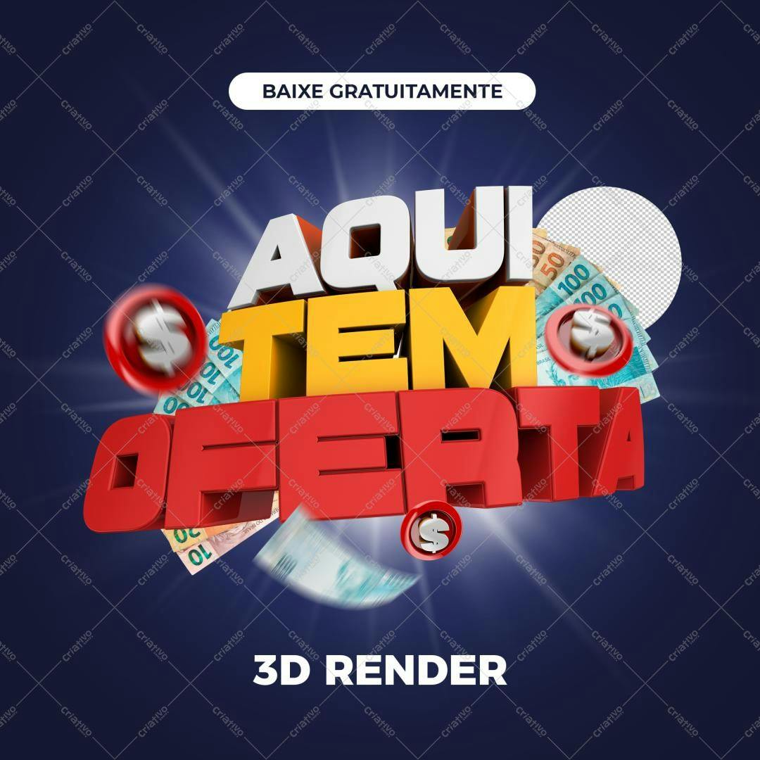 Selo 3D promocional vermelho e amarelo