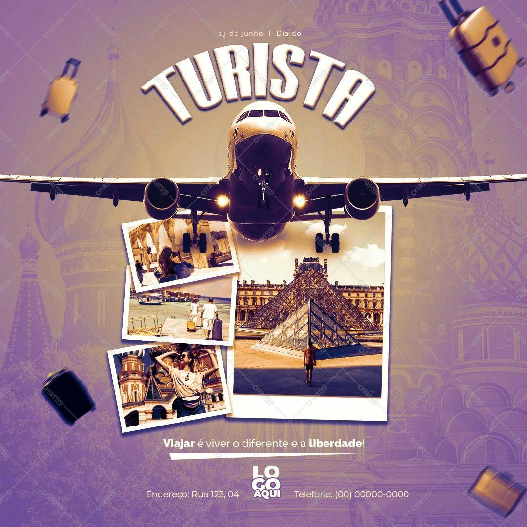Flyer para o Dia do Turista PSD Editável