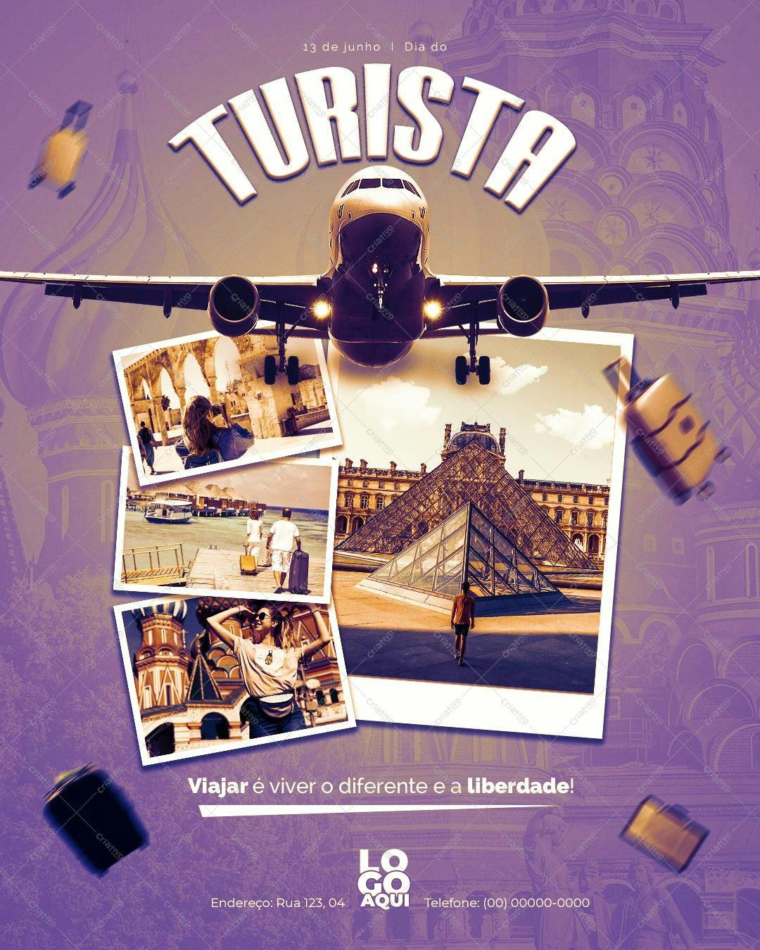 Flyer para o Dia do Turista PSD Editável