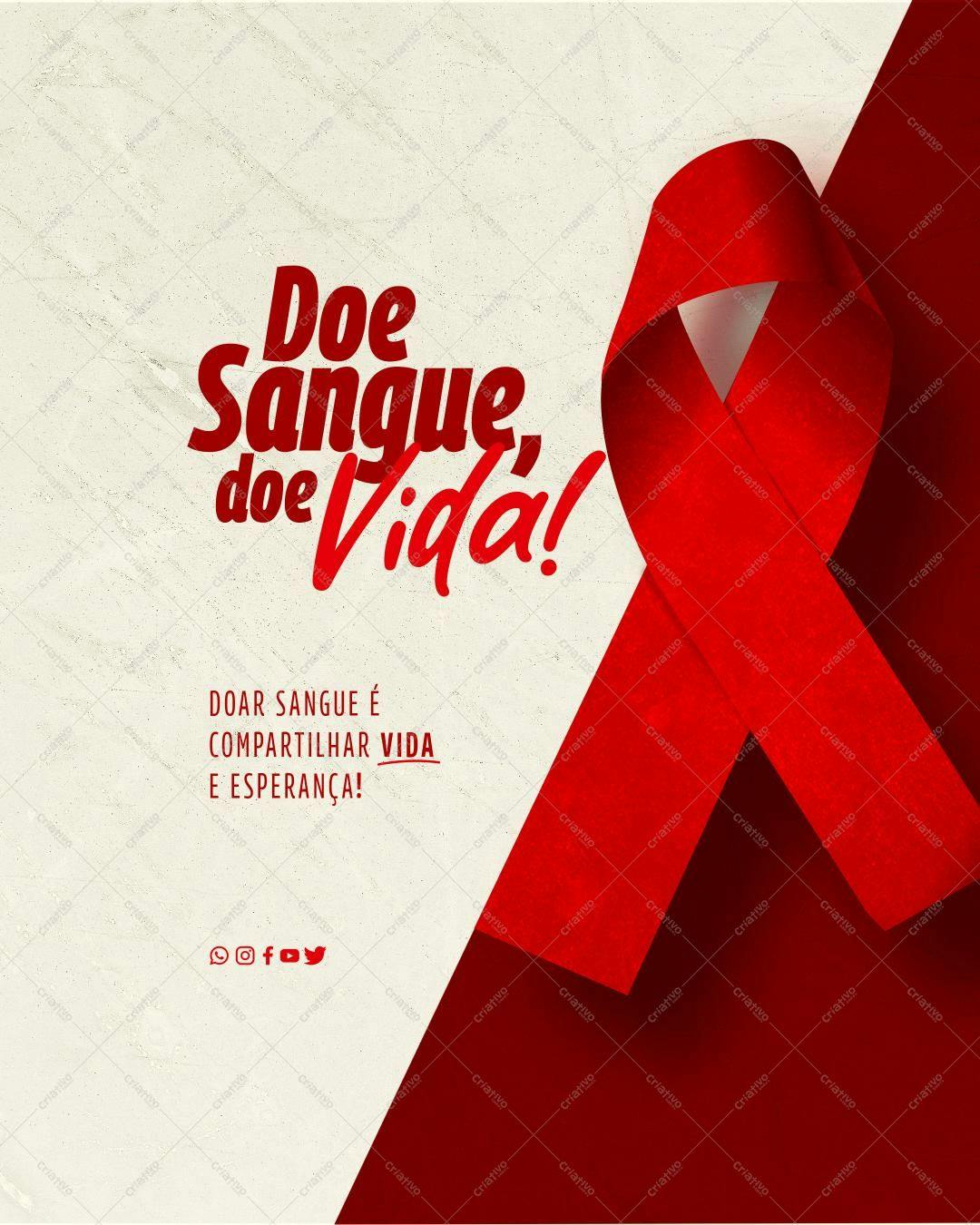 Post para Redes Sociais Dia Mundial do Doador de Sangue PSD Editável