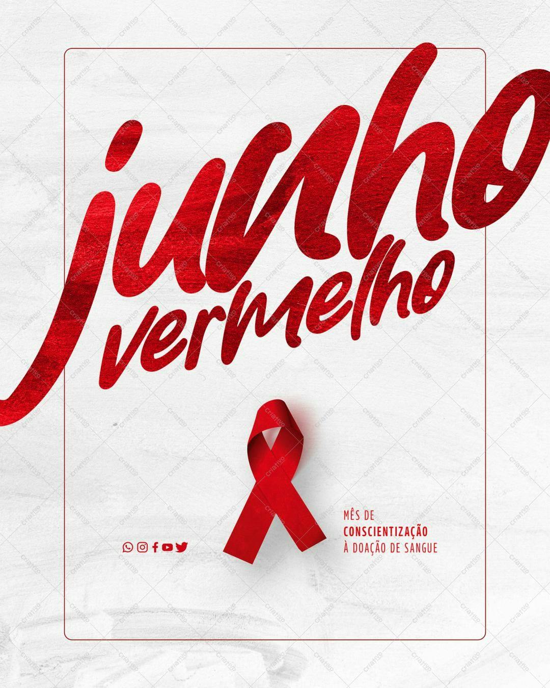 Post para o Junho Vermelho PSD Editável