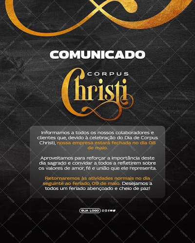 Post - Corpus Christi - Comunicado