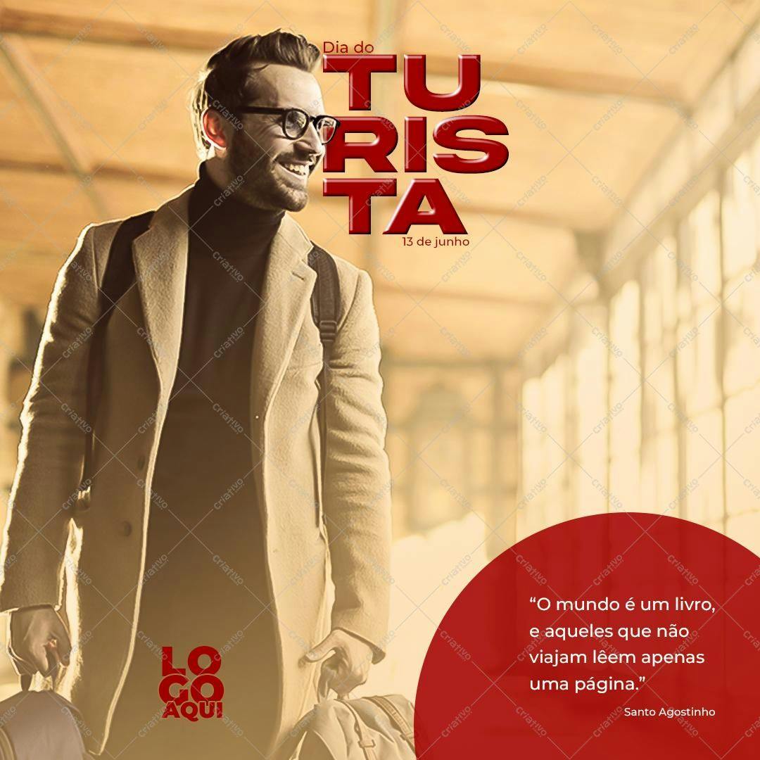 Post para Redes Sociais Dia do Turista PSD Editável