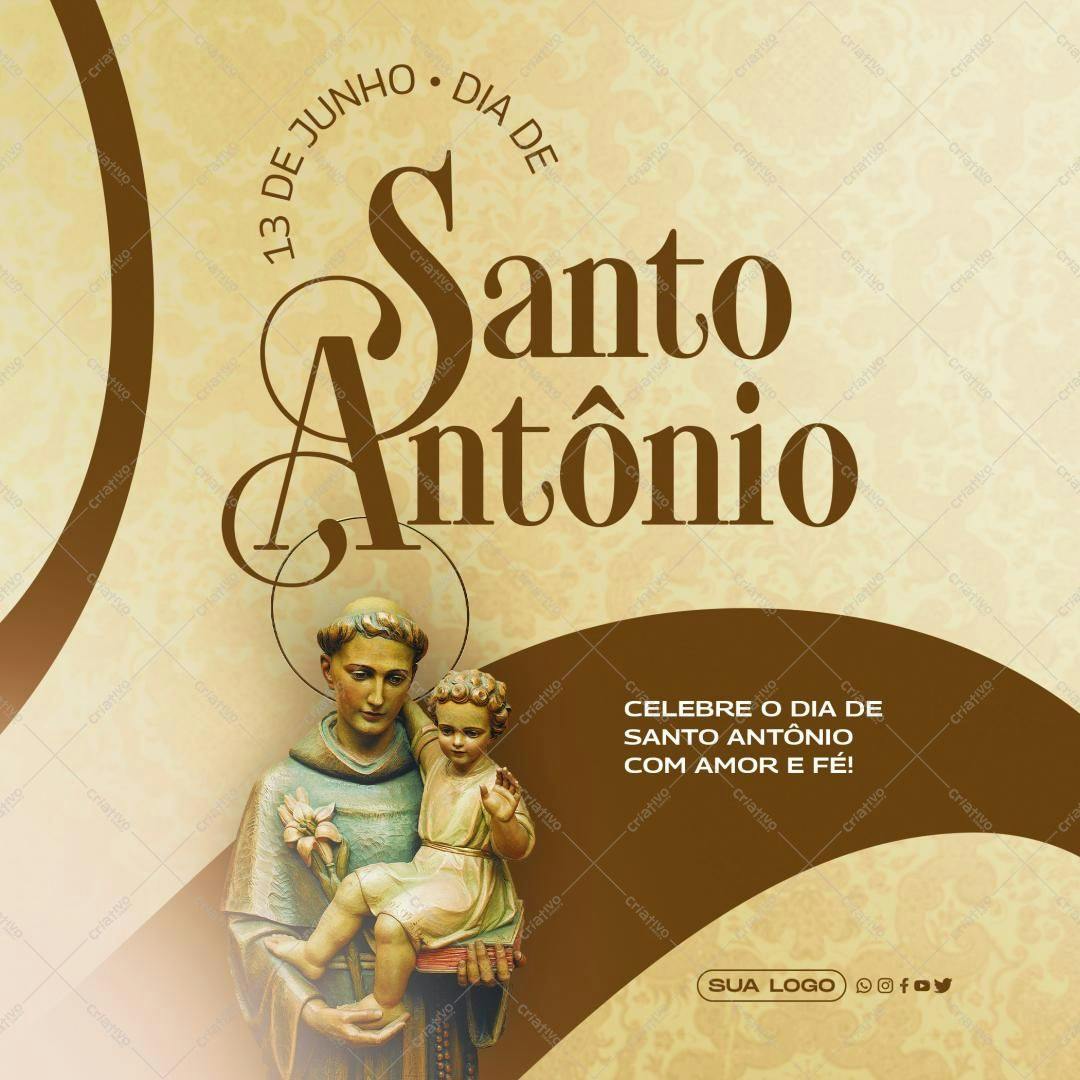 Post para o Dia de Santo Antônio PSD Editável