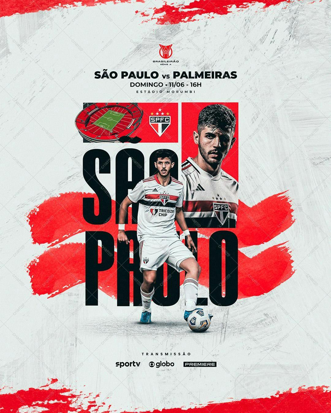 Poster para Jogo São Paulo x Palmeiras PSD Editável
