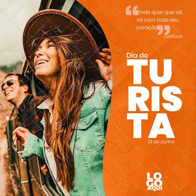 Dia Do Turista , arte editável, imagens inclusas, PSD