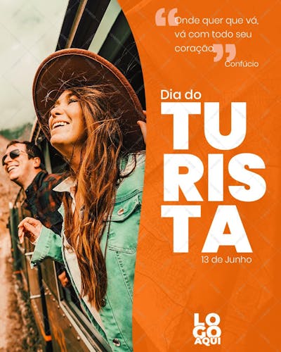 Dia Do Turista , arte editável, imagens inclusas, PSD