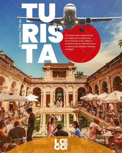 Dia Do Turista , arte editável, imagens inclusas, PSD