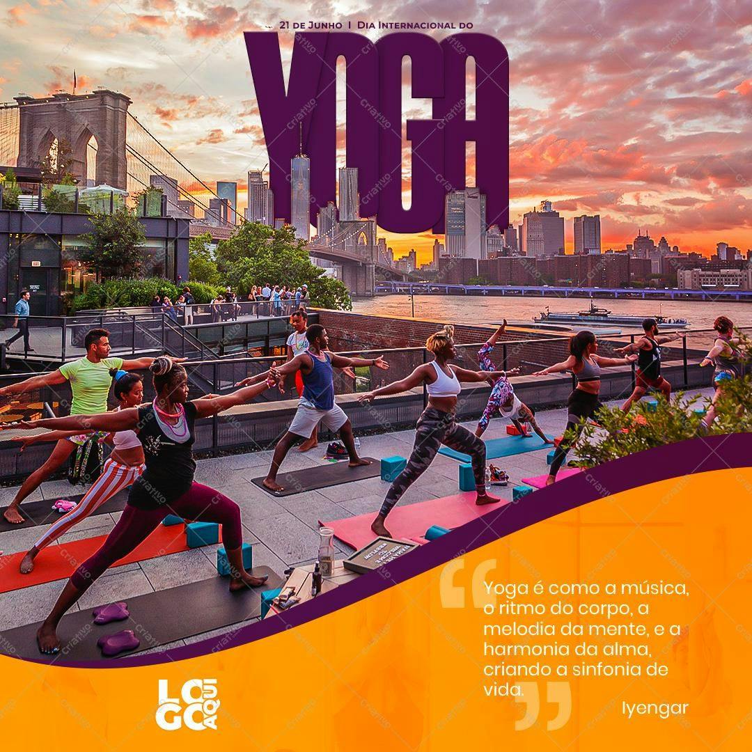 Template Flyer Dia Internacional do Yoga PSD Editável