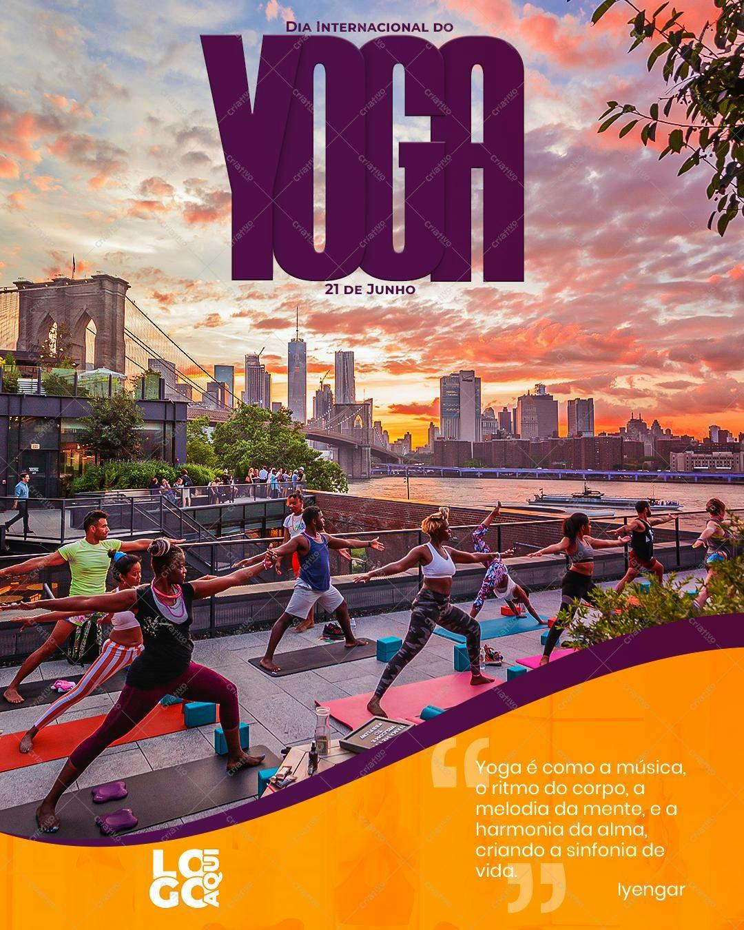 Flyer para o Dia Internacional do Yoga PSD Editável