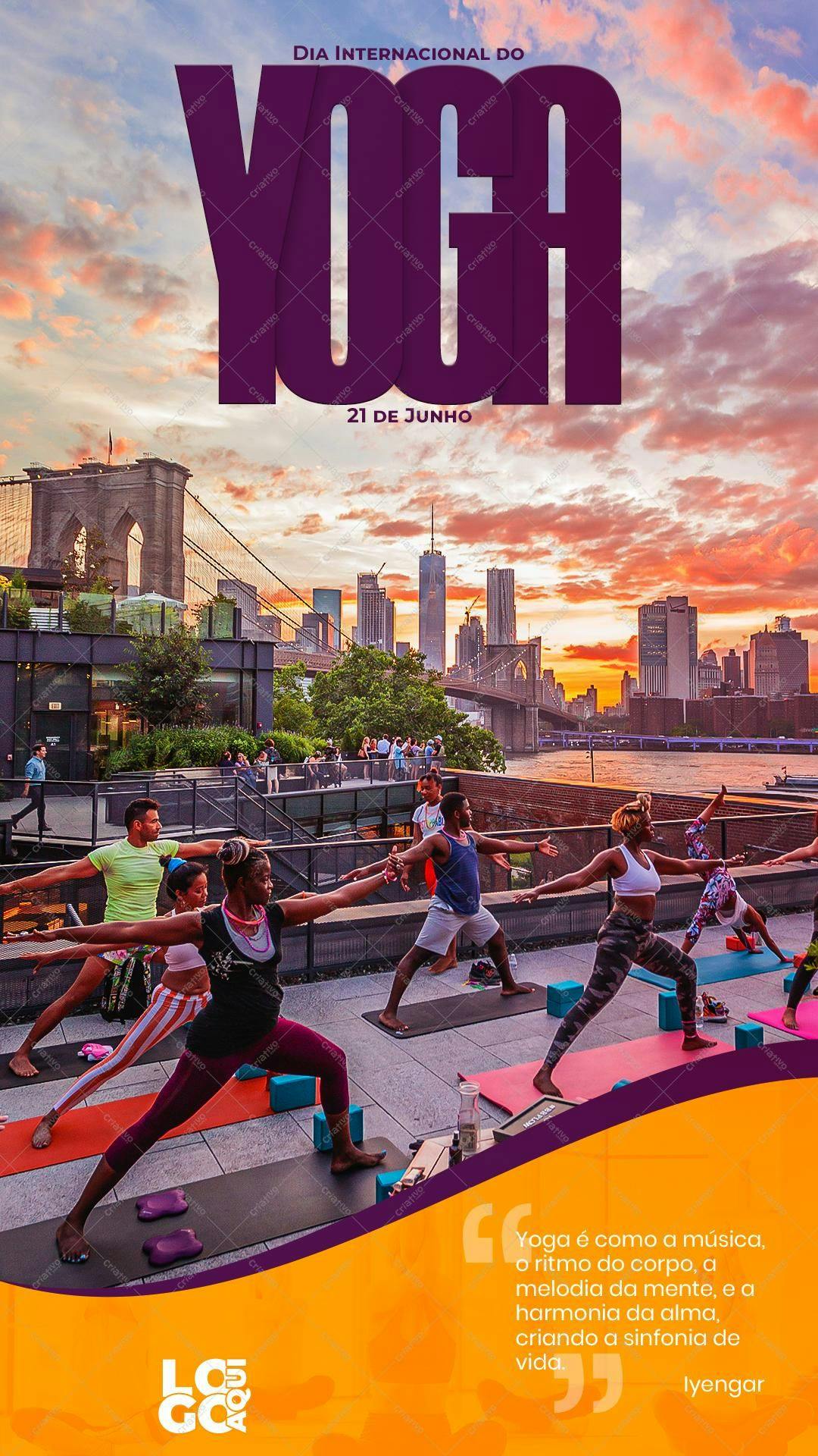 Flyer para o Dia Internacional do Yoga PSD Editável