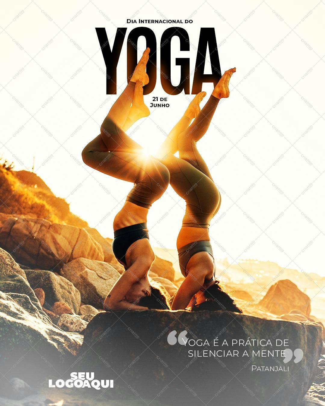 Banner Dia Internacional do Yoga PSD Editável