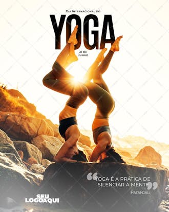 Dia internacional do yoga , arte editável, imagens inclusas, psd