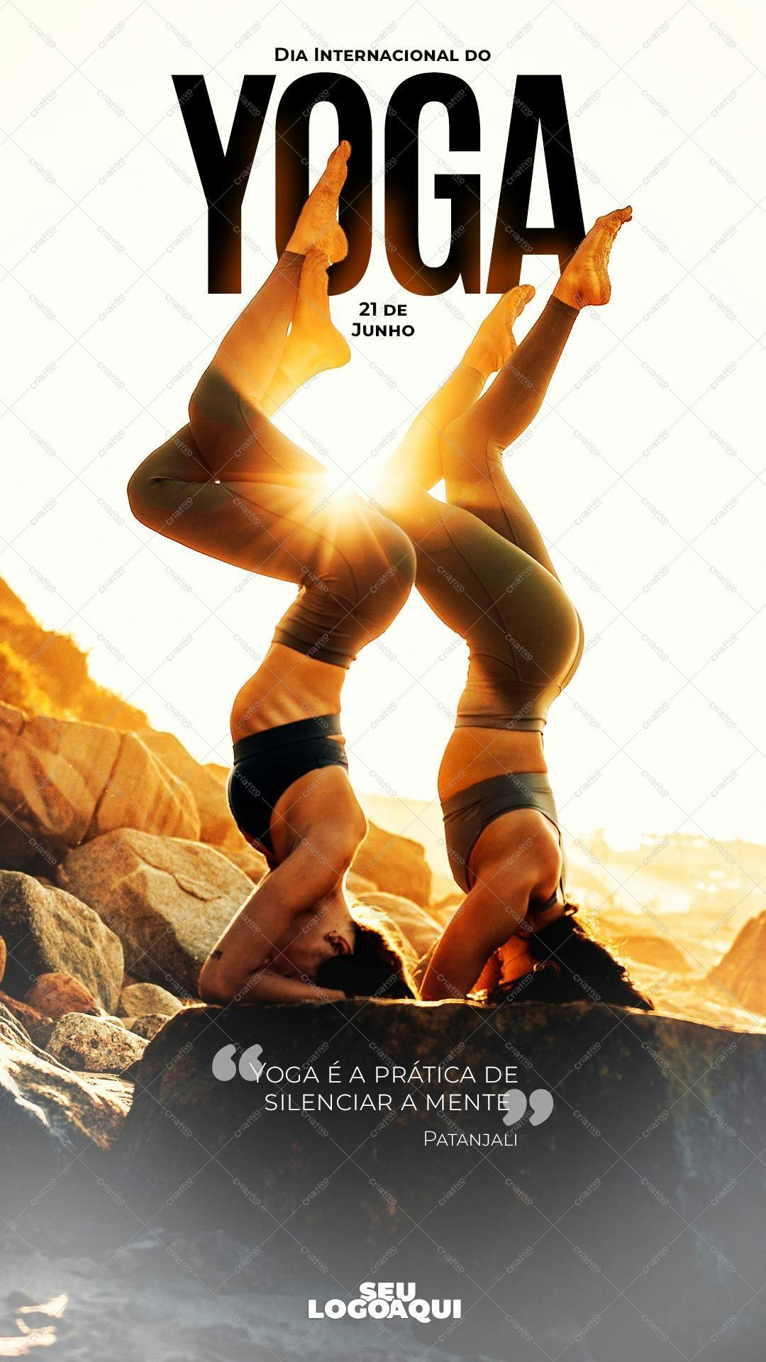 Poster Dia Internacional do Yoga PSD Editável
