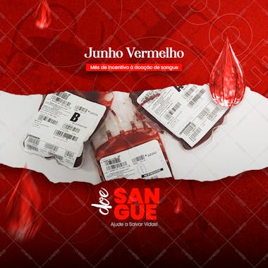 Junho vermelho doe sangue salve vidas