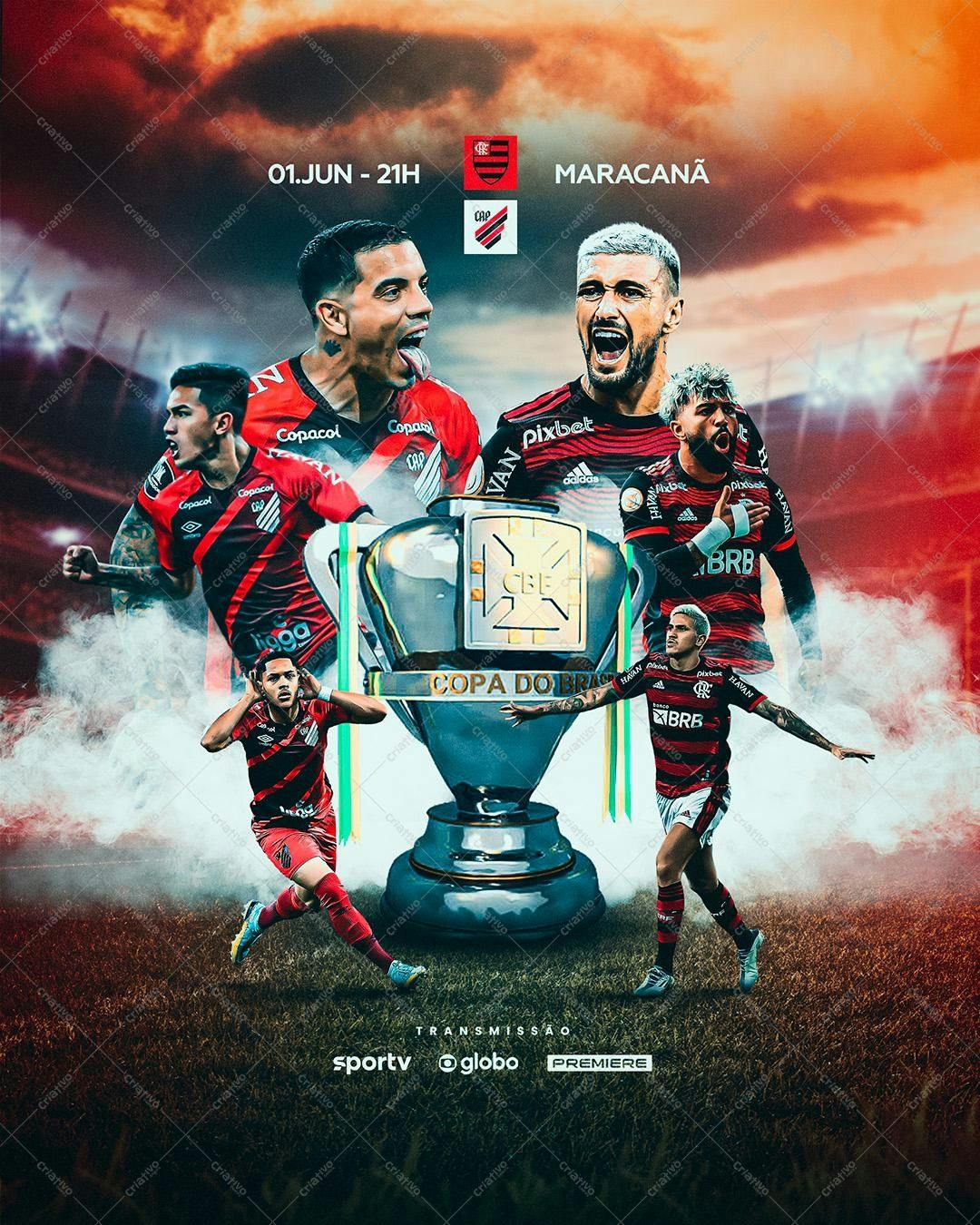 Flyer Copa do Brasil Flamengo PSD Editável