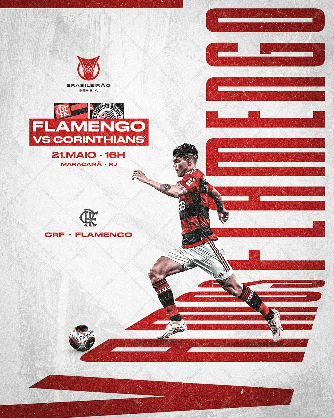 Poster Flamengo x Corinthians PSD Editável