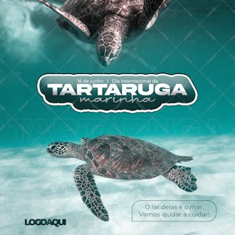 Dia internacional da tartaruga marinha , arte editável, imagens inclusas, psd