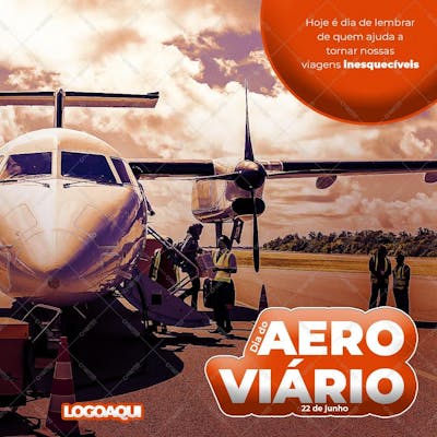 Dia Do Aeroviário , arte editável, imagens inclusas, PSD