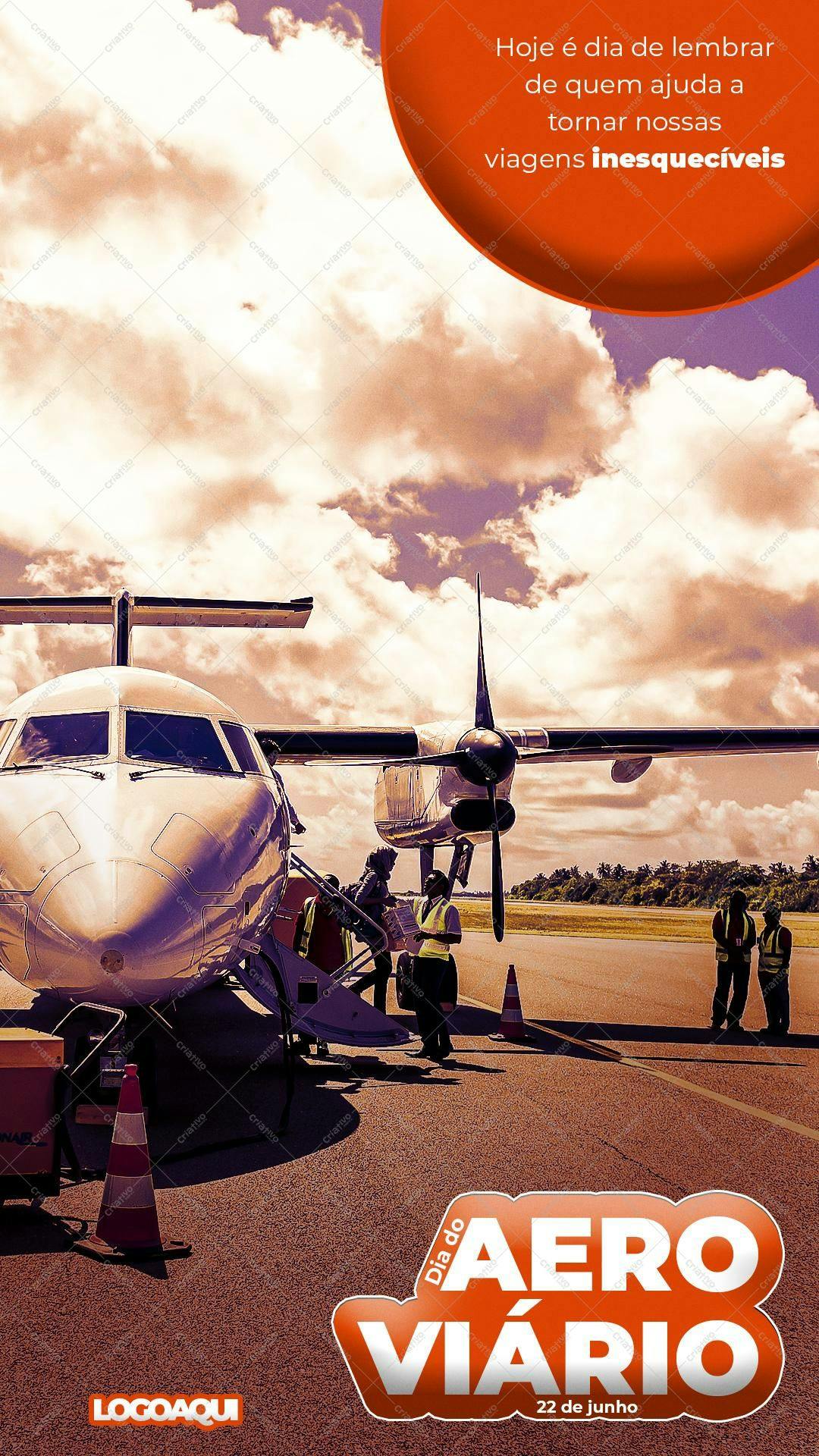 Poster Dia do Aeroviário PSD Editável
