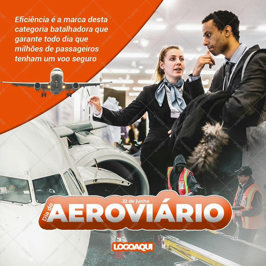 Post para Dia do Aeroviário PSD Editável