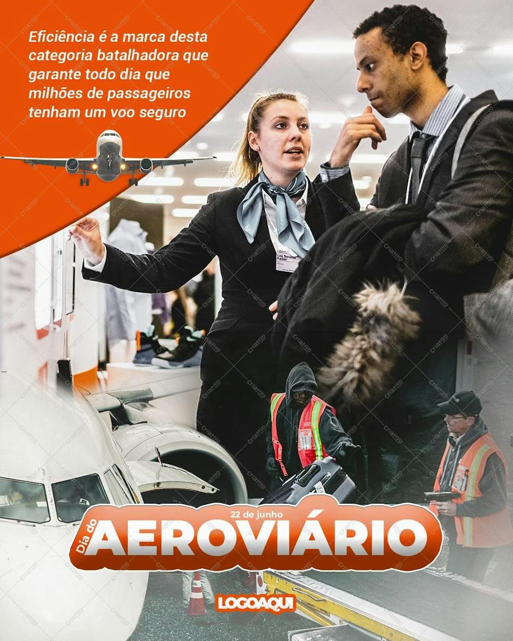 Dia Do Aeroviário , arte editável, imagens inclusas, PSD