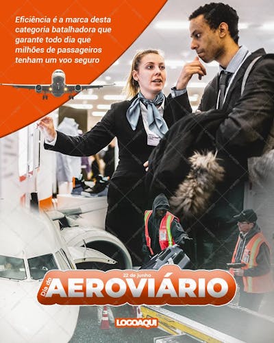 Dia Do Aeroviário , arte editável, imagens inclusas, PSD