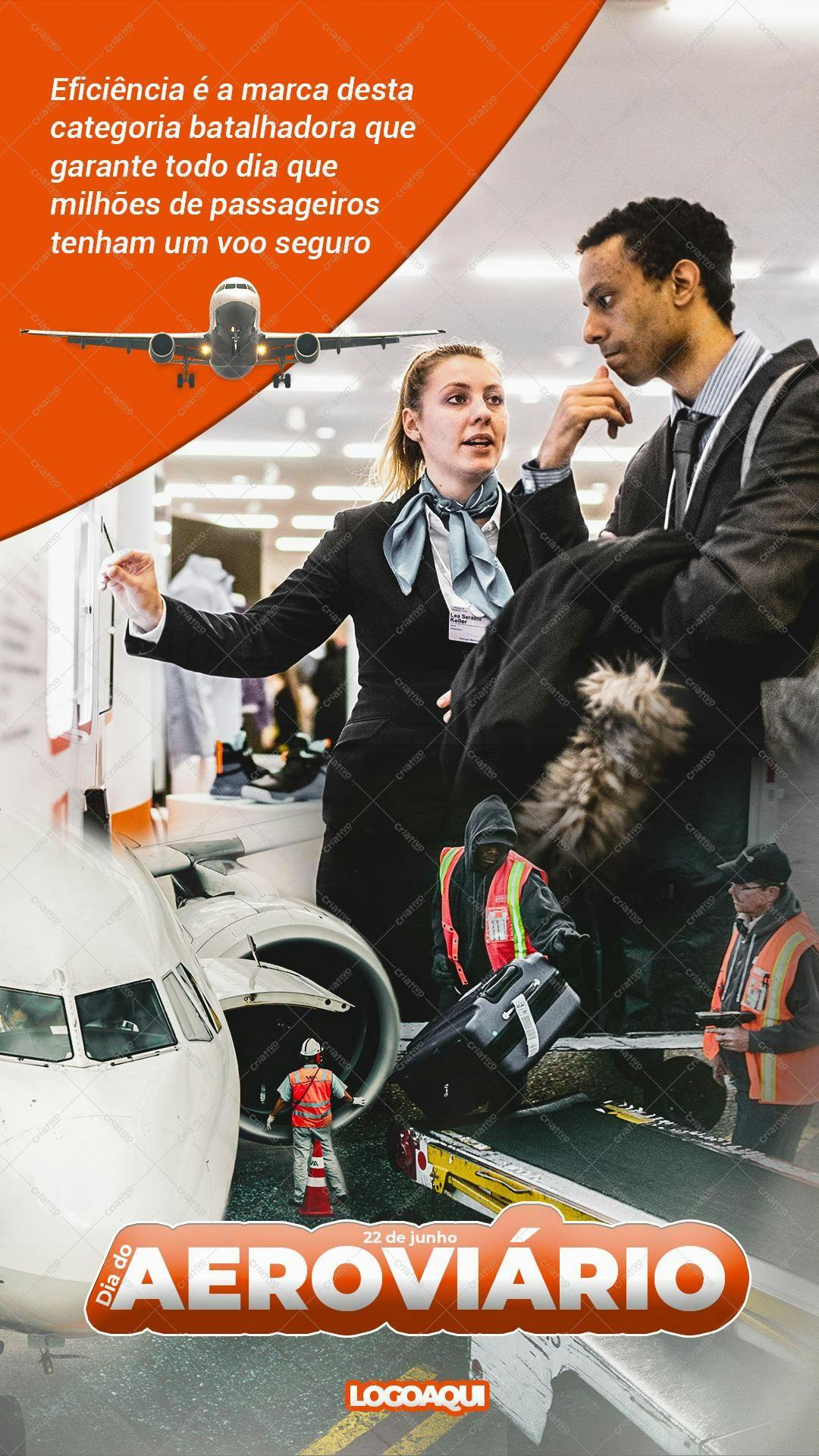 Flyer para o Dia do Aeroviário PSD Editável