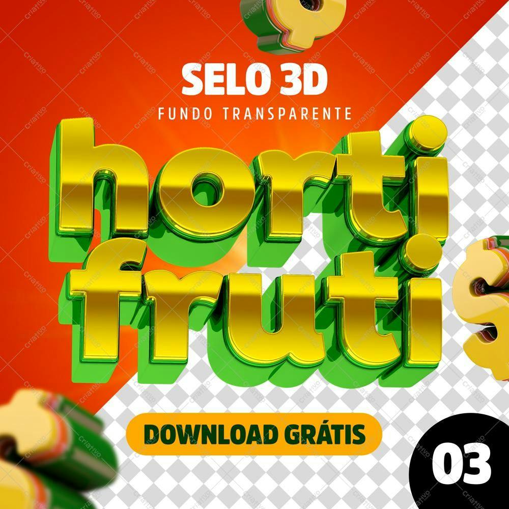 Selo 3D promocional dourado e verde