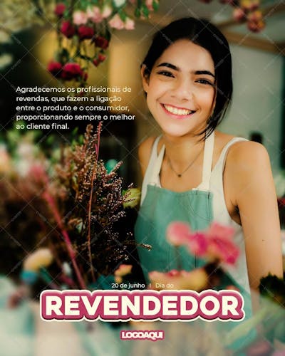 Dia Do Revendedor , arte editável, imagens inclusas, PSD