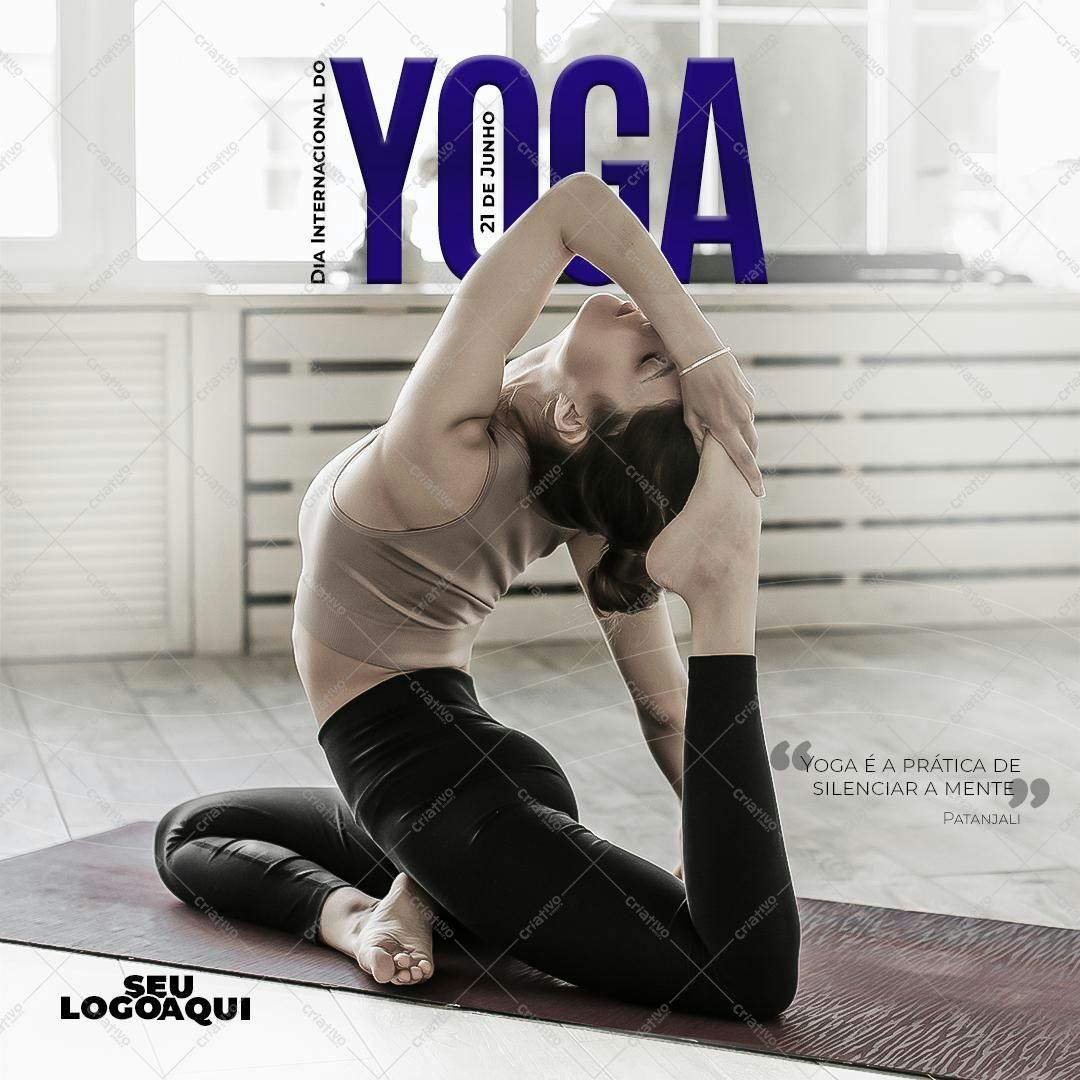 Post para Instagram Dia Internacional do Yoga PSD Editável