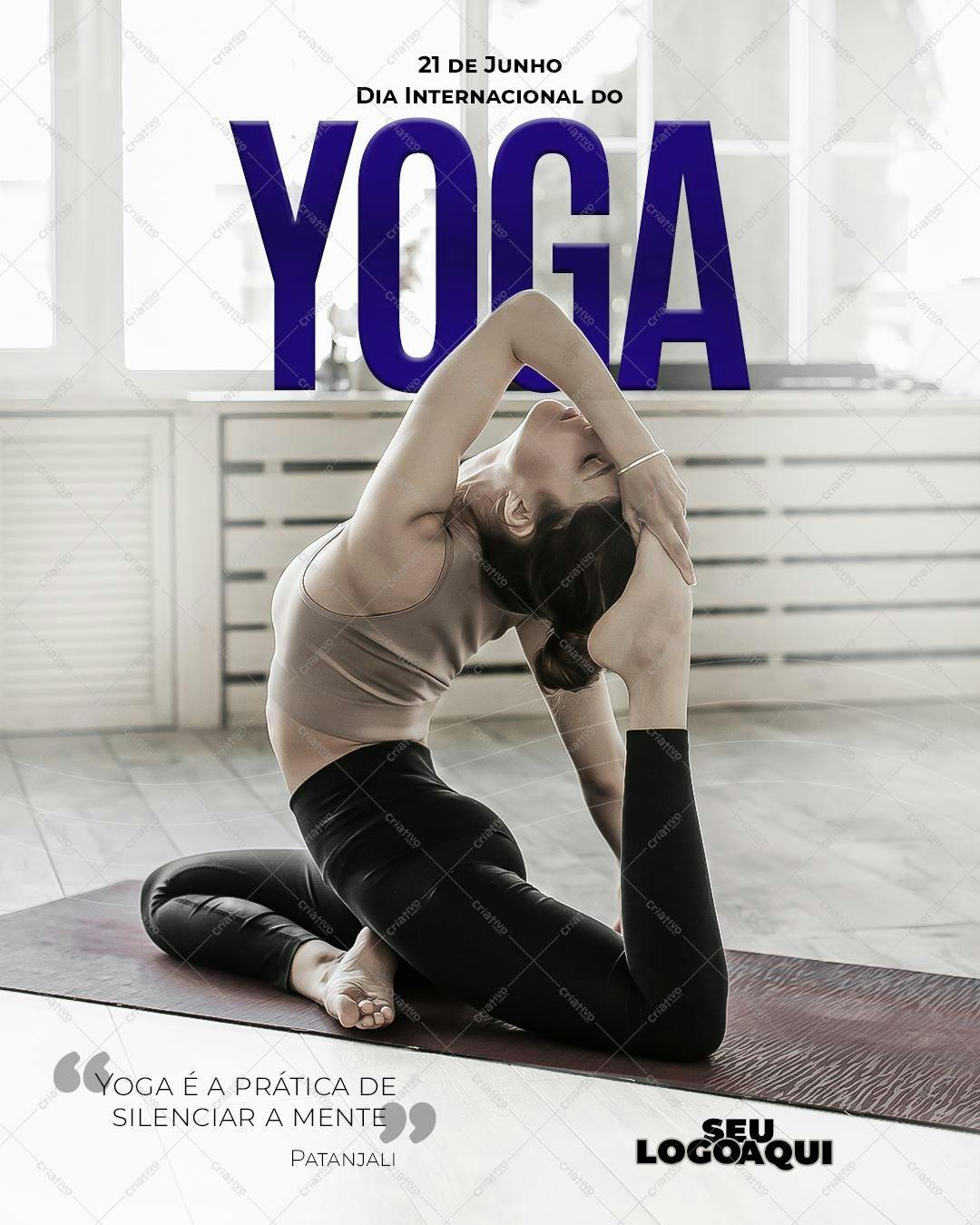 Post para Instagram Dia Internacional do Yoga PSD Editável