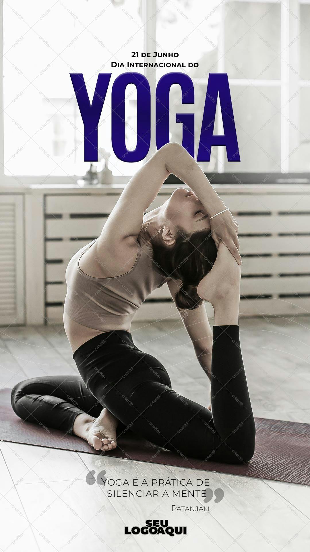 Post para Instagram Dia Internacional do Yoga PSD Editável