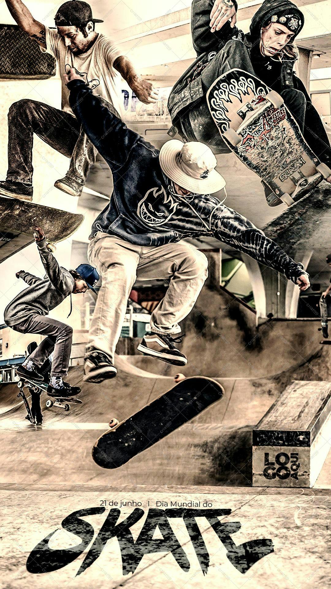 Poster Dia Mundial do Skate PSD Editável