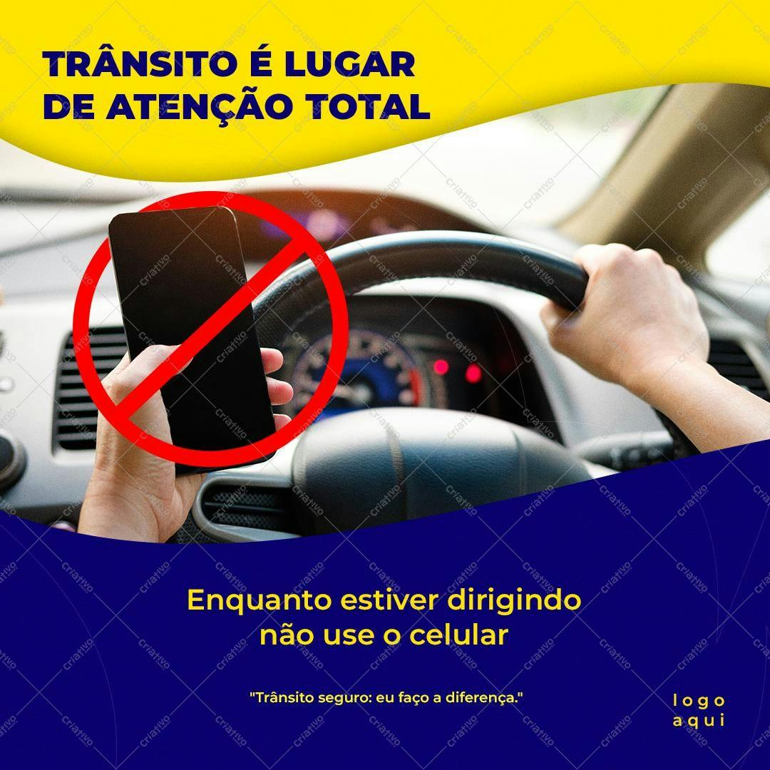 Post para Redes Sociais Segurança no Trânsito PSD Editável