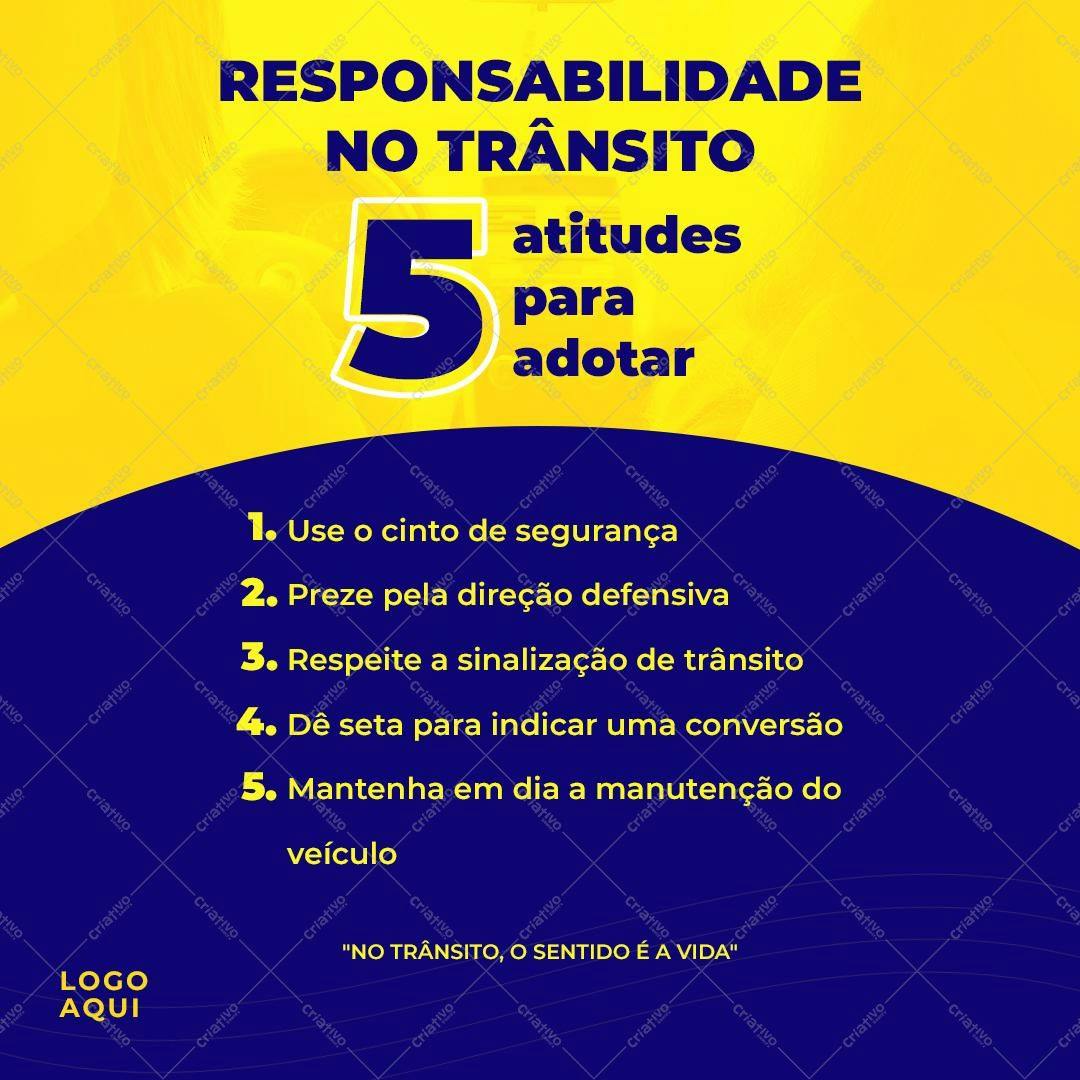 Post para Redes Sociais Segurança no Trânsito PSD Editável