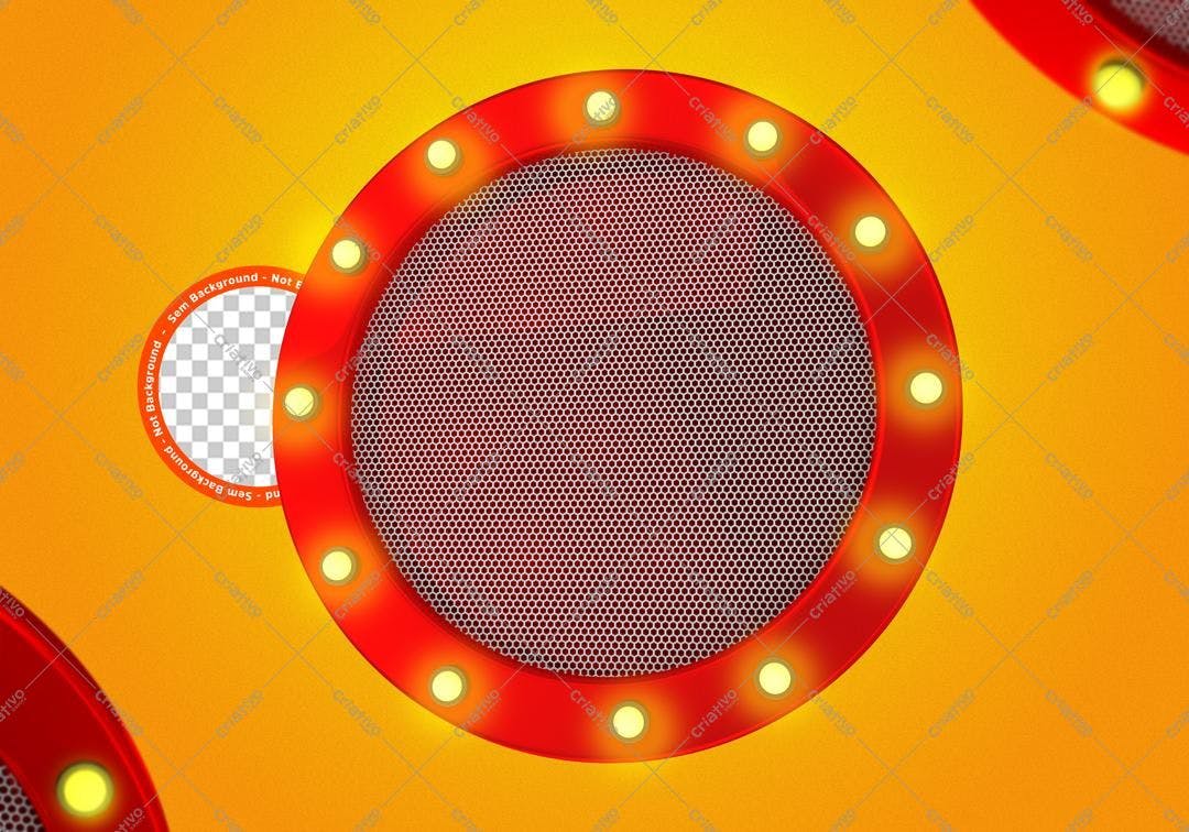 Banner Circular Vermelho e Laranja PNG com fundo transparente